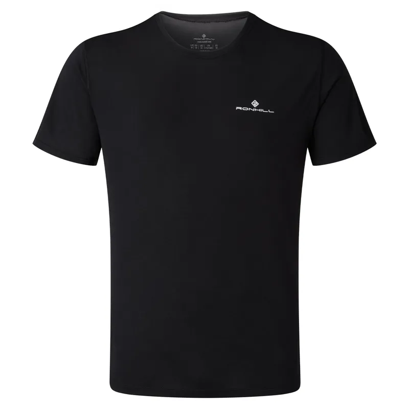 Ronhill Core Short Sleeve Running Tee Mens in Black/Bright White